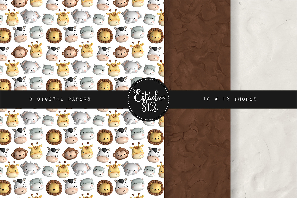 Cute Safari - Playdought texture, an Animal Illustration by Estudio 812 (Photo 3 of 8)