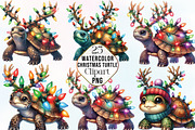 Watercolor Christmas Turtle Clipart, an Illustration by CraftArtStudio (Thumbnail 1 of 6)