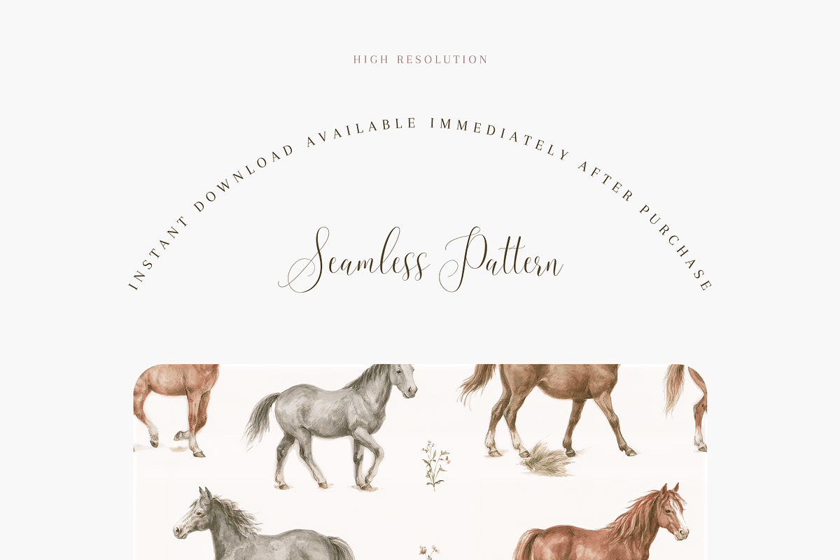 Seamless Horses Pattern PNG, a Pattern Graphic by Pati Charm Studio (Photo 2 of 6)