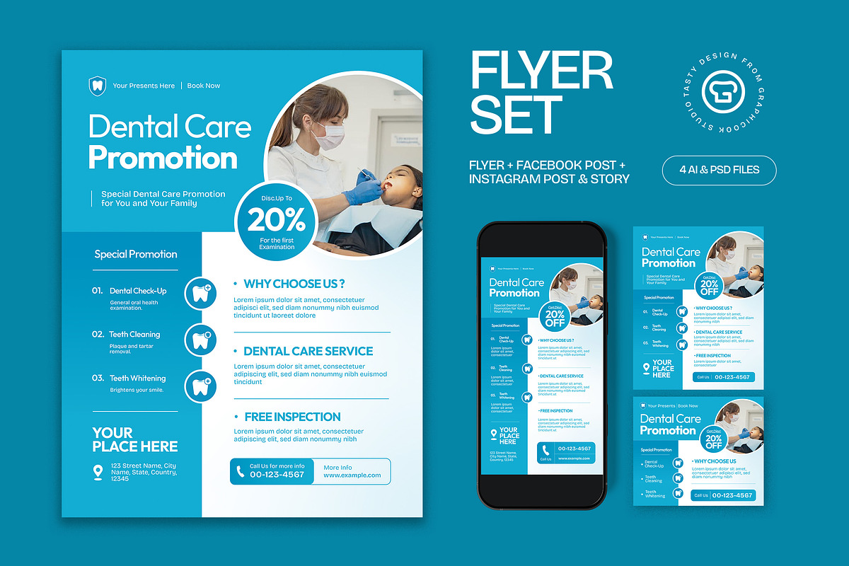 Dental Care Promotion Flyer, a Flyer Template by graphicook (Photo 1 of 3)