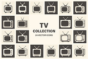 Retro TV Vector Set, an Object Graphic by Gomolach (Thumbnail 1 of 2)