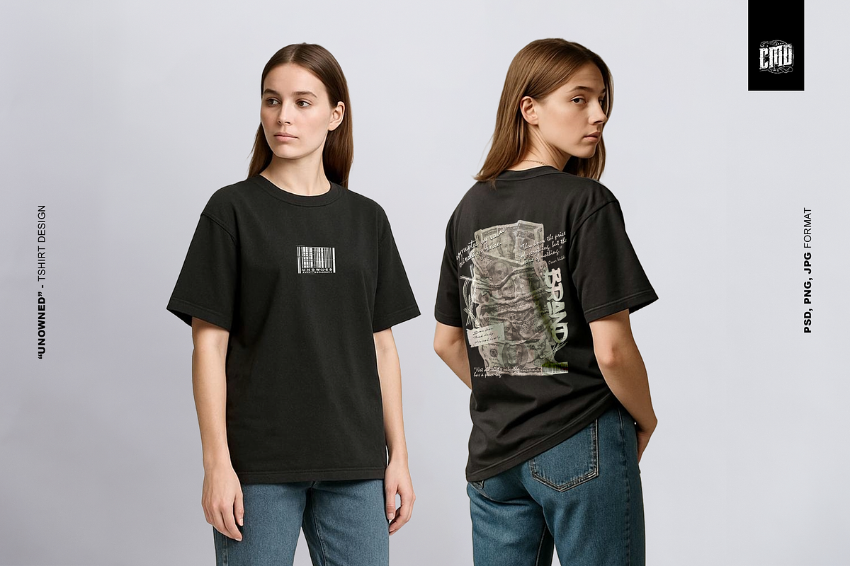 UNOWNED - Streetwear T-Shirt Design, an Object Graphic by Cmd Project (Photo 7 of 11)