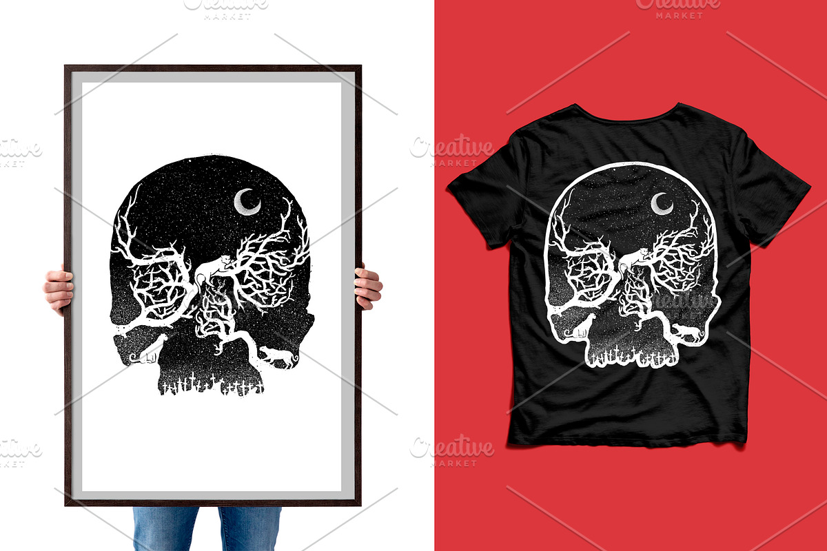 Leopard at night  | T-Shirt design, an Animal Illustration by Design by sebrodbrick (Photo 1 of 2)