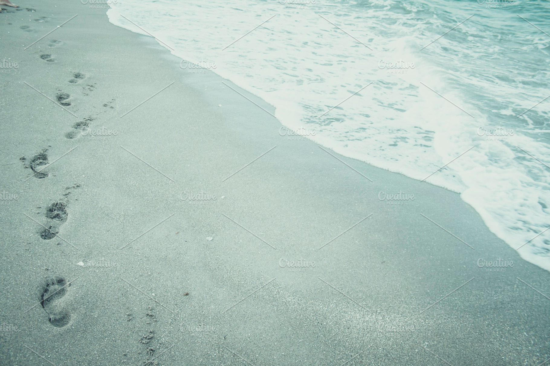 Footsteps In The Sand Featuring Footsteps Sand And Beach