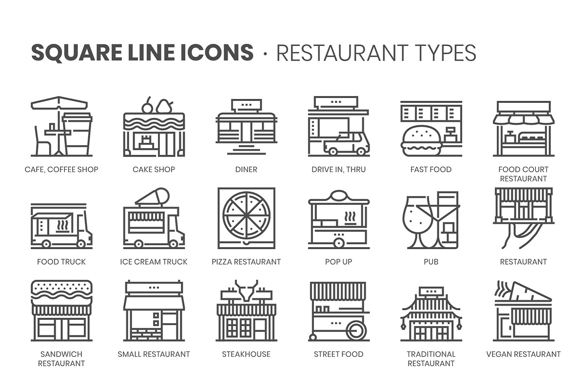 Square line icons, an Outline Icon by Howcolour (Photo 22 of 85)