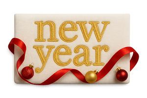 New year greeting card with festive, an Illustration by Dvoevnore photos