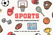 Hand Drawn Sports Clipart, a Sport Illustration by Launchpad Design (Thumbnail 1 of 2)