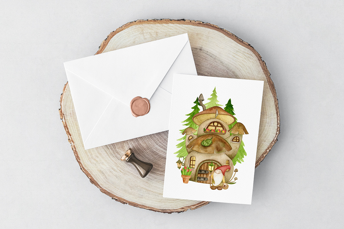Forest Fairy Tale. Watercolor gnomes, an Illustration by JuliaBadeeva (Photo 8 of 11)