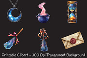 Halloween Mystical Witch Clipart, an Illustration by RobertsArt (Thumbnail 3 of 7)
