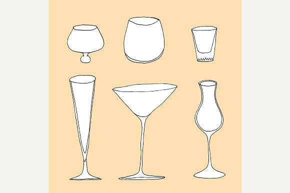 Set Of Different Glass