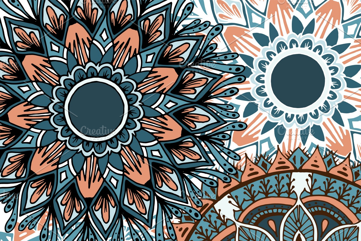 Boho flowers - mandala patterns, an Illustration by Lytvynenko Anna (Photo 2 of 5)