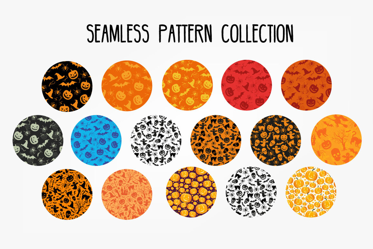 Halloween patterns and icons pack, a Pattern Graphic by Holovei (Photo 2 of 6)