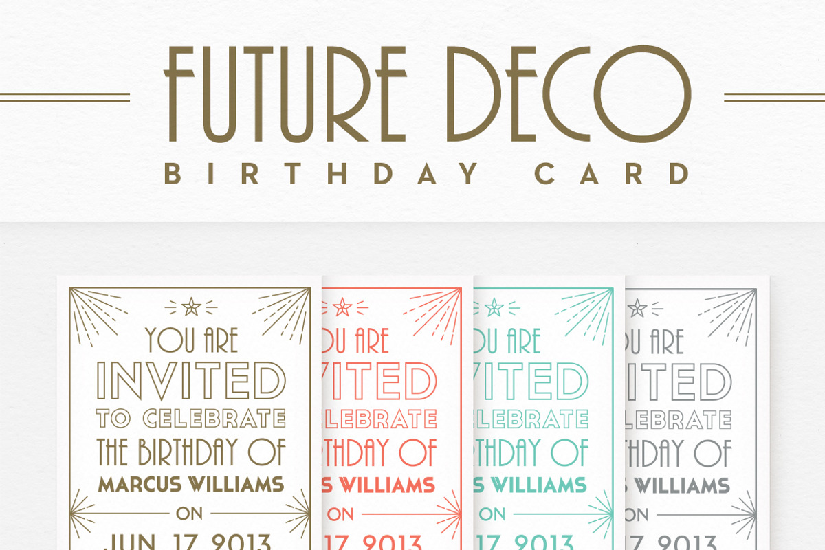 FutureDeco Birthday Card, a Card Template by Satchel & Sage (Photo 1 of 3)