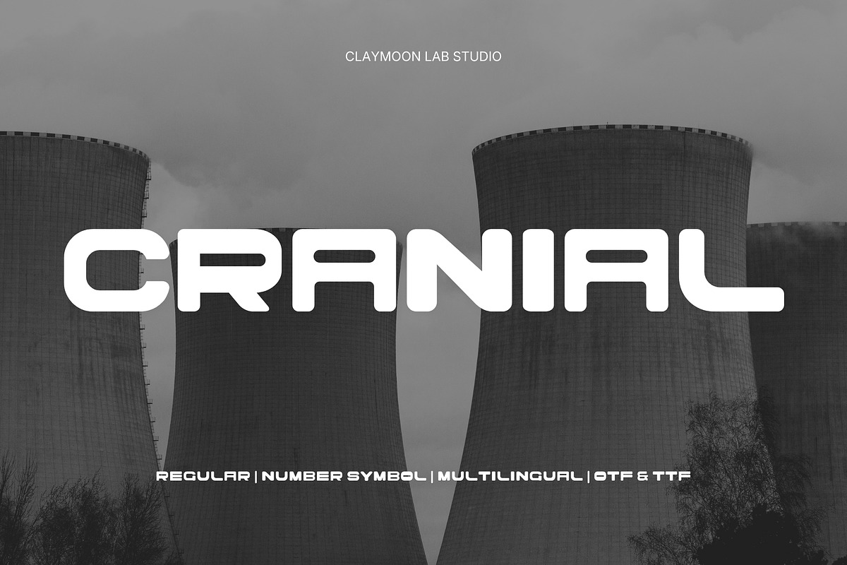 Cranial Bold Futuristic Display Font, a Sans Serif Font by Claymoon Lab (Photo 1 of 9)