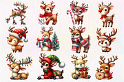 Christmas Cute Reindeer Clipart, an Illustration by Dream Creation (Thumbnail 5 of 5)