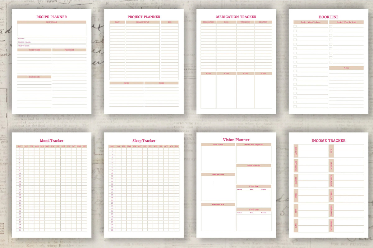 Printable Life Planner Template, a Stationery Template by Design House (Photo 5 of 9)
