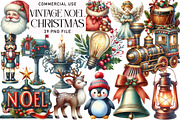 Vintage Noel Retro Christmas Clipart, an Illustration by Daily.Designs (Thumbnail 1 of 5)