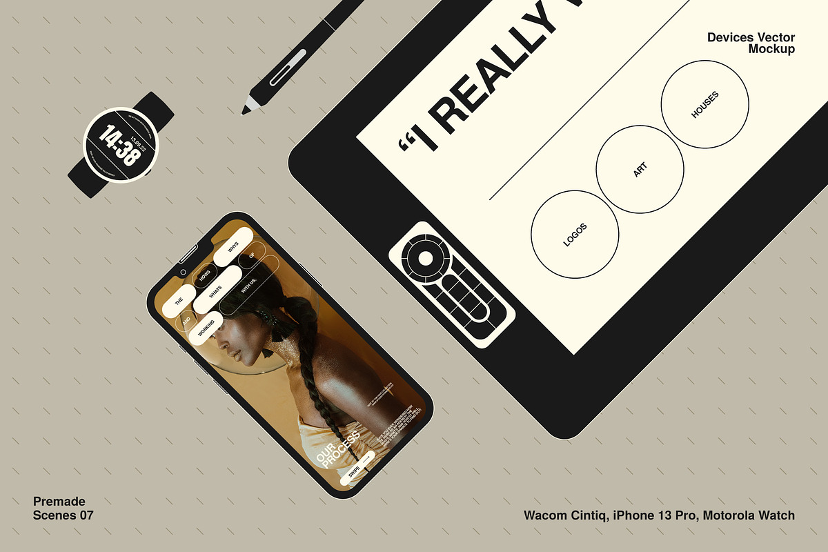 Outline Device Mockups - Vector Pack, an iPhone Mockup by Mr.Mockup™ (Photo 13 of 14)