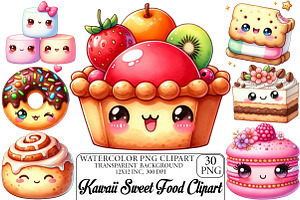 Kawaii Sweet Food Clipart Bundle, an Illustration by DreamPrint404
