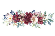 Burgundy Floral Clipart Set, an Illustration by Designer_Momina (Thumbnail 9 of 16)