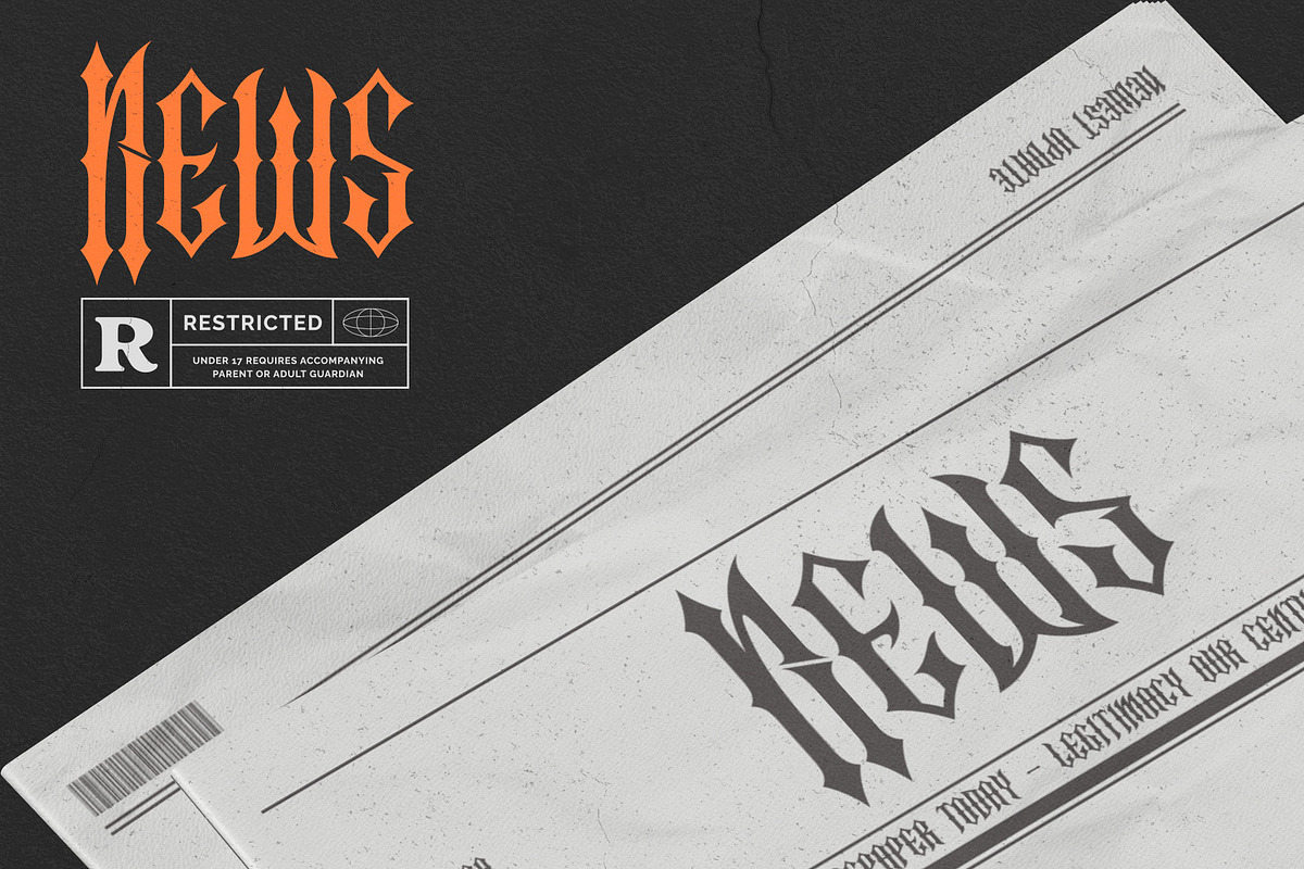 Crucifer – Dark Gothic Blackletter F, a Blackletter Font by Letterara (Photo 9 of 15)