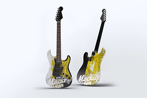 Electric Guitar Mock-Up, a Product Mockup by DesignRushMarket