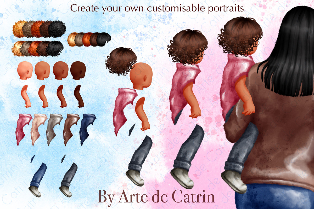 We Are Family, Watercolor Clipart, a Person Illustration by ArtedeCatrin (Photo 2 of 10)