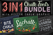 3 IN 1 Chalk Fonts Bundle + Extras, a Handwritten Font by StoricType (Thumbnail 1 of 24)