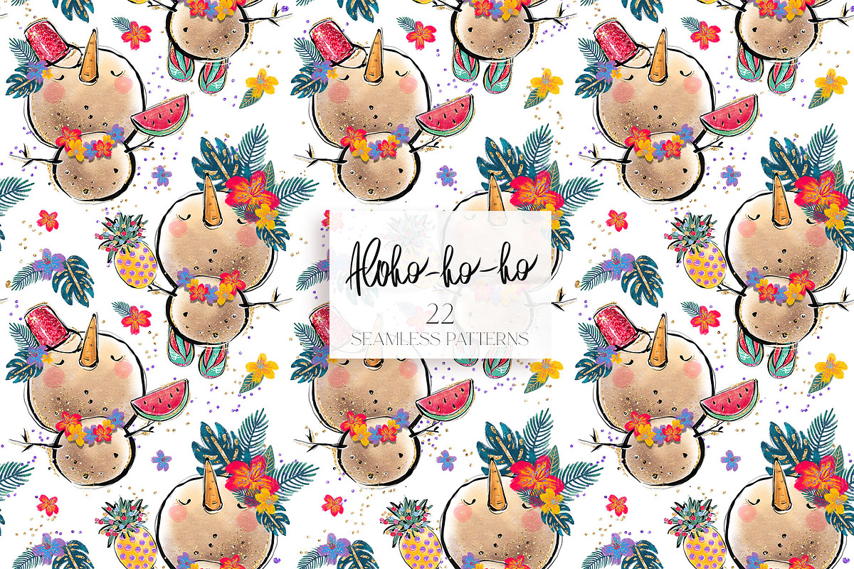Tropical Santa Christmas Patterns, a Pattern Graphic by KaramfilaS (Photo 18 of 28)