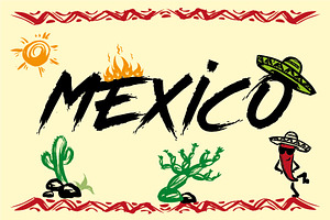 Mexico hand drawn elements