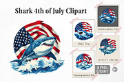 Shark 4th of July Clipart, a Graphic by Artnoy (Thumbnail 1 of 5)