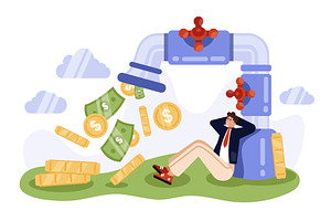 Passive income for financial freedom, a Finance Illustration by Flashvector