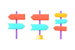 Colorful 3d vector blank road sign, an Object Illustration by Abscent