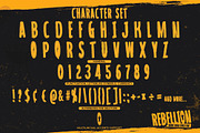 REBELLION - Unique Rough Brush Font, a Font by Gassstype (Thumbnail 7 of 8)