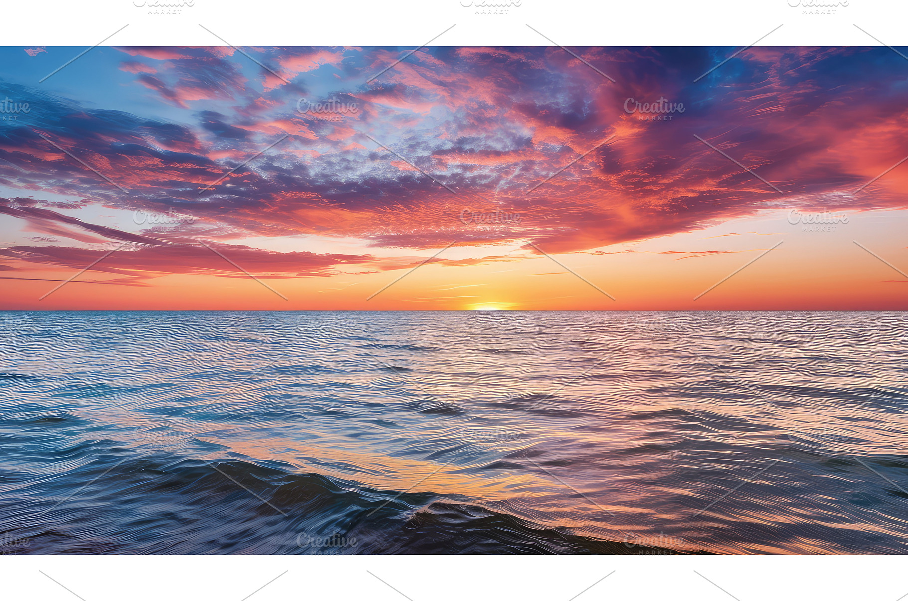 sunwater lake michigan sunset ai, a Nature Photo by pikepicture