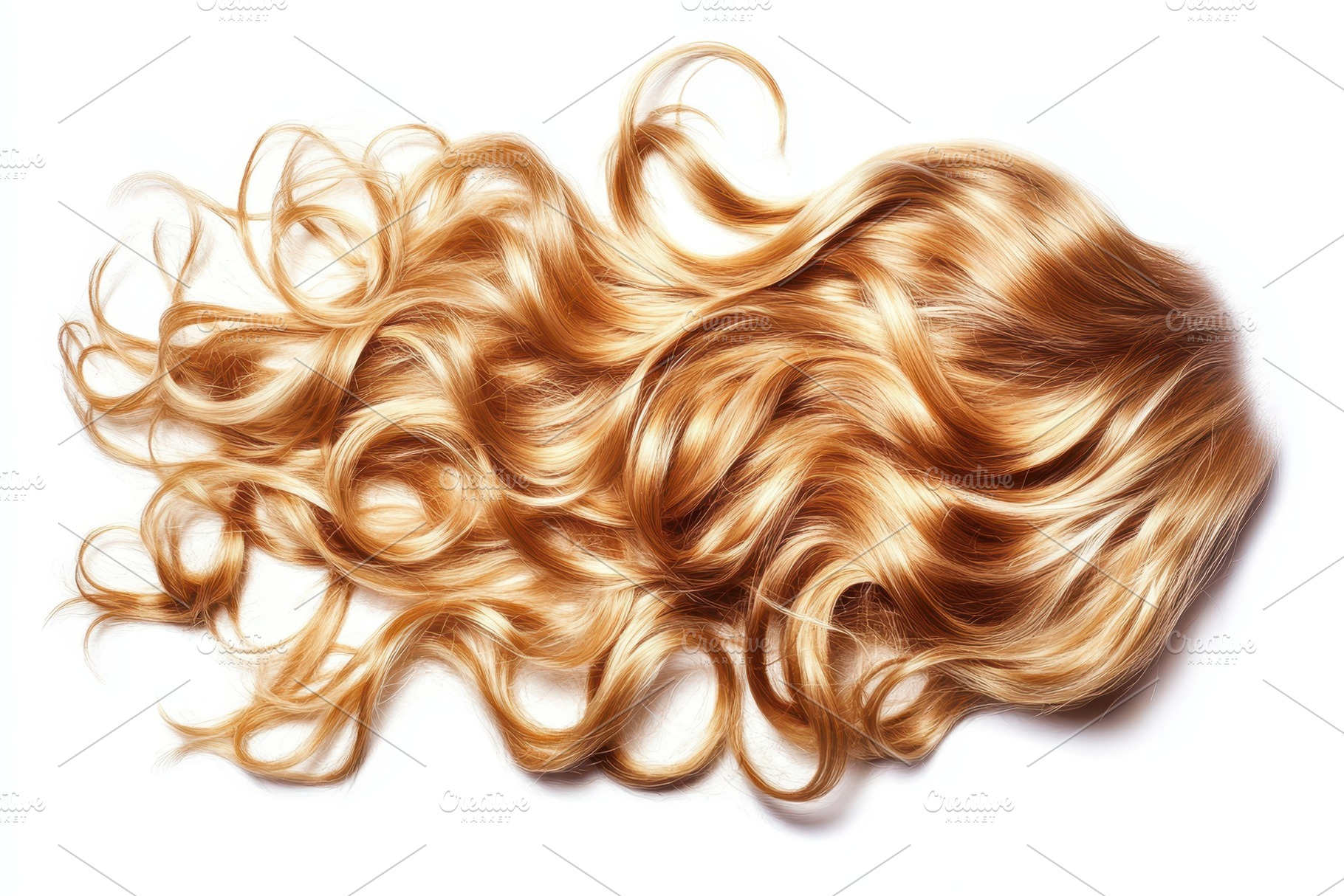 Curly blonde hair with soft waves, a Photo by Pavel_design