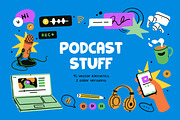 Podcast, music recording items set, a Technology Illustration by Good Studio (Thumbnail 1 of 8)