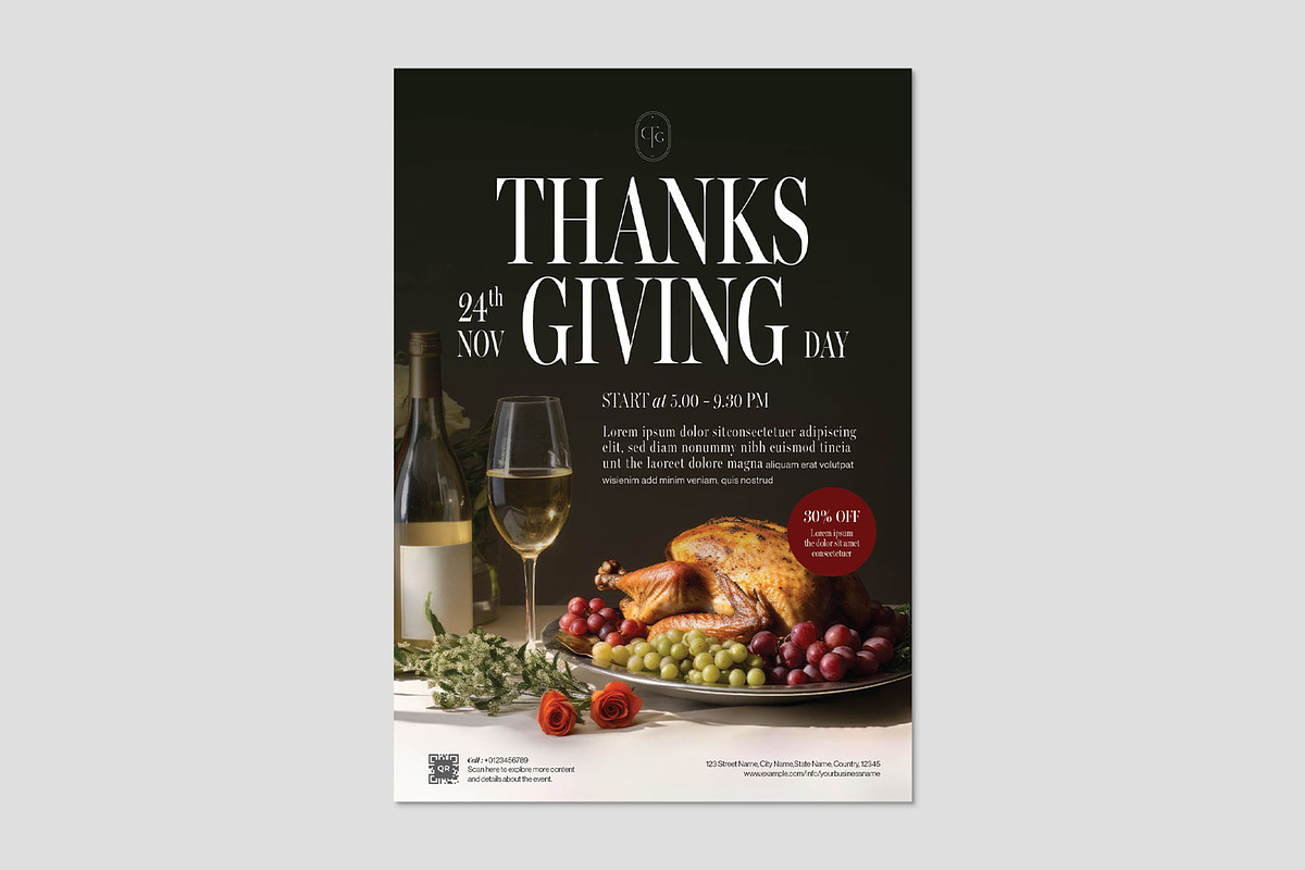 Thanksgiving Flyer Template, a Flyer Template by BrandPacks (Photo 2 of 6)