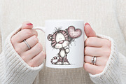 Valentine's Whimsical Animals Clipar, an Illustration by designcity5 (Thumbnail 5 of 5)