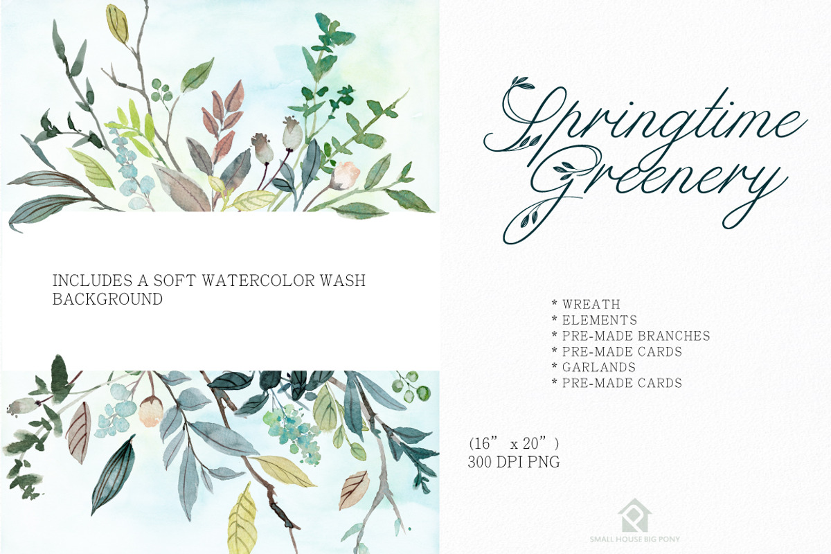 SPRINGTIME GREENERY SET, an Illustration by SmallHouseBigPony (Photo 5 of 12)