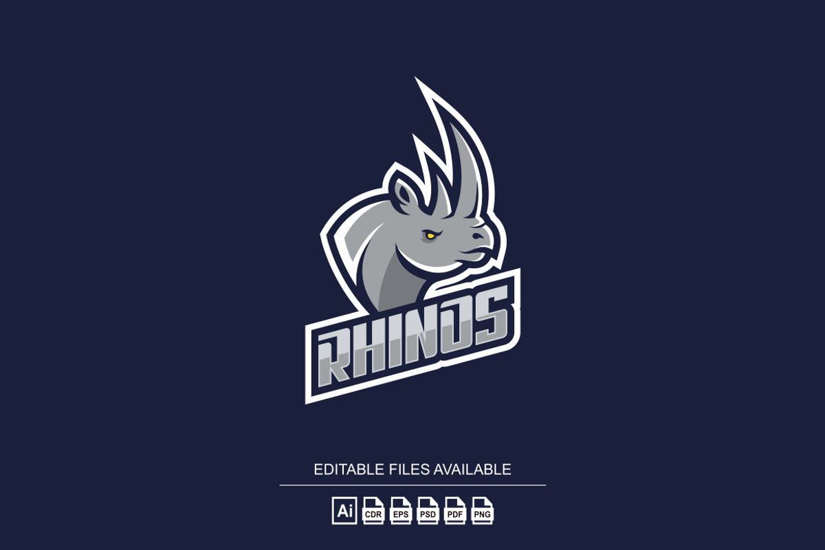 Rhino Simple Mascot Logo, a Branding & Logo Template by Ibnipro1