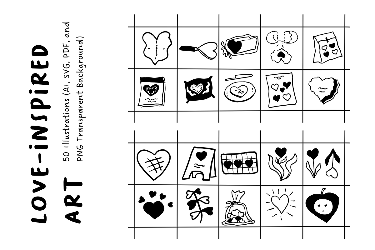 50 Love-Inspired Hand-Drawn Art, an Object Illustration by The Journey Atelier (Photo 3 of 4)