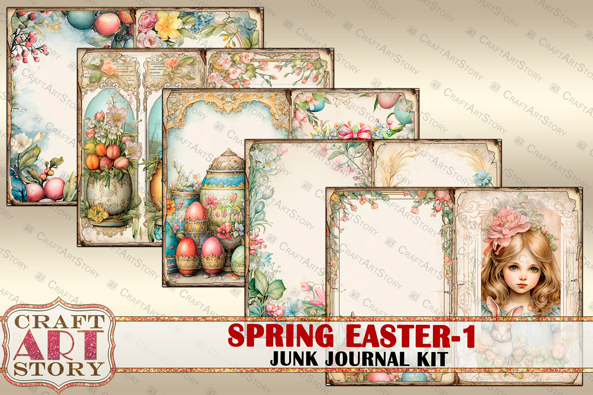 Spring Easter-1 junk journal Kit, an Animal Illustration by CraftArtStory (Photo 2 of 6)