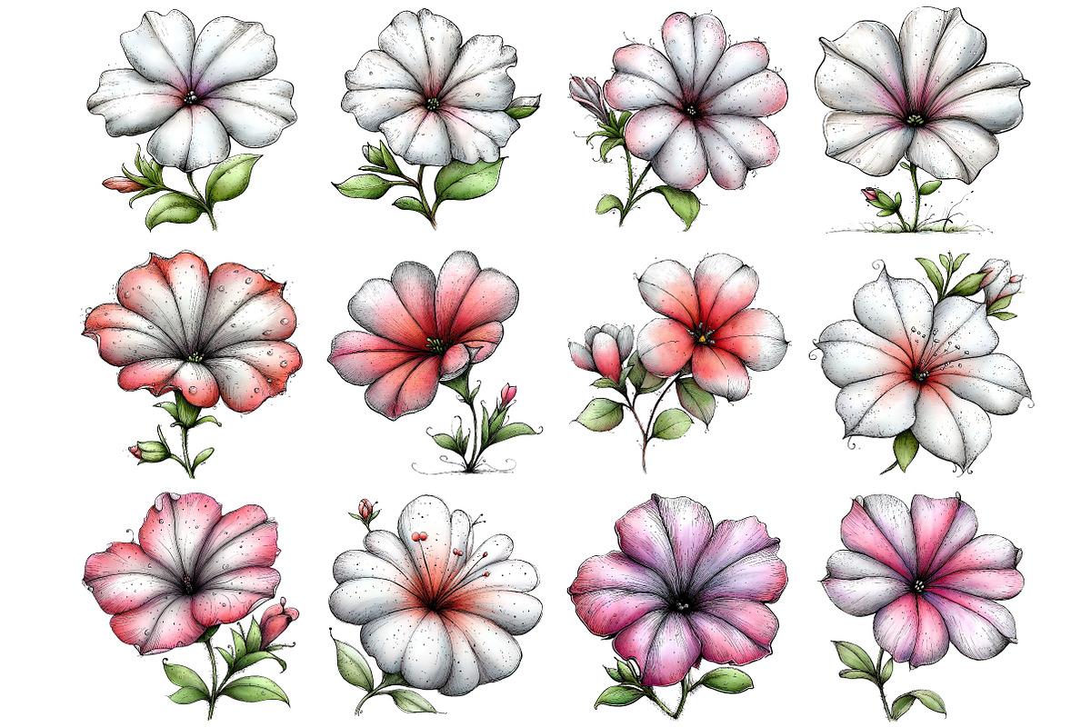 Spring Petunia Flower Clipart, an Illustration by DreamArtGraphic (Photo 4 of 5)