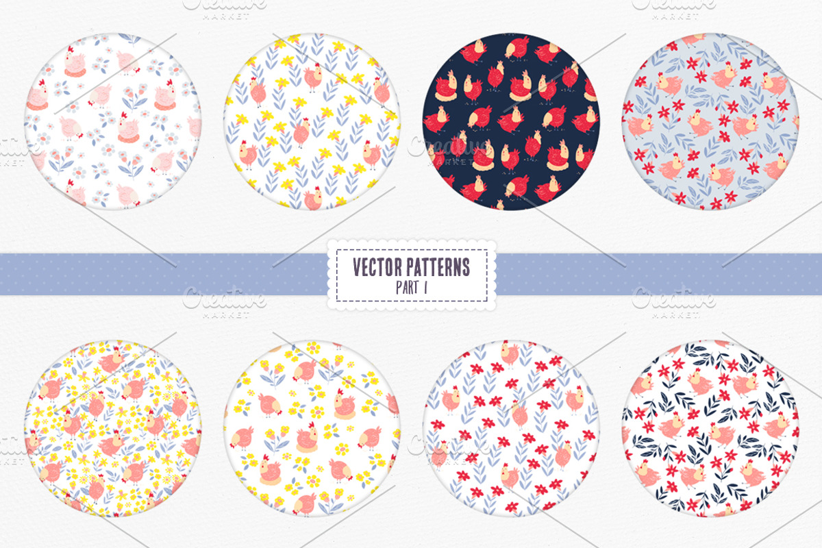 Cheeky Chicks + 16 Seamless Patterns, a Pattern Graphic by Petite Salade (Photo 3 of 5)