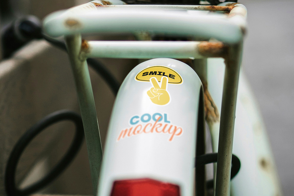 Bike Stickers Creation Mockups, a Mockup by Luuqas Design (Photo 2 of 6)