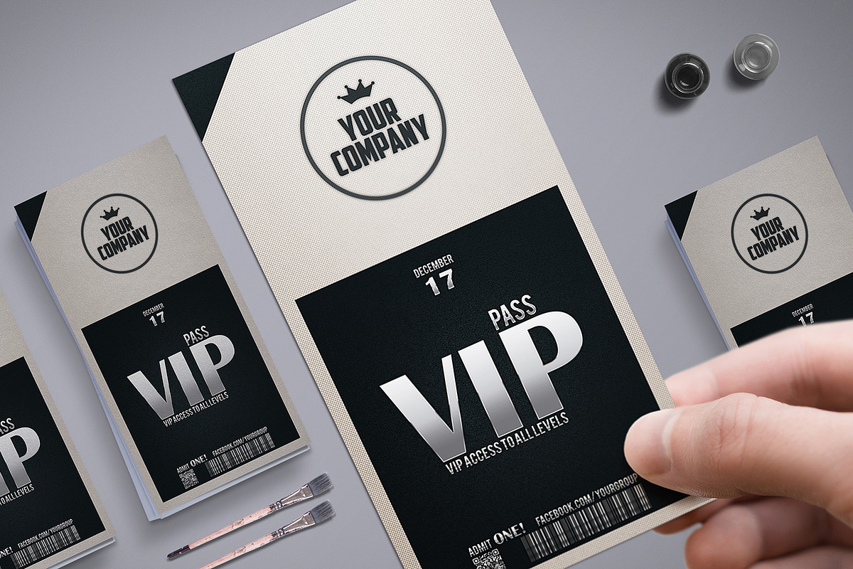 Stylish simple VIP PASS, a Card Template by Tzochko