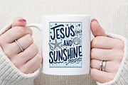 Jesus and Sunshine Summer Beach PNG, a Seasonal Illustration by Sublimation Artist (Thumbnail 7 of 9)