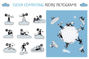 Cloud Computing People Pictograms