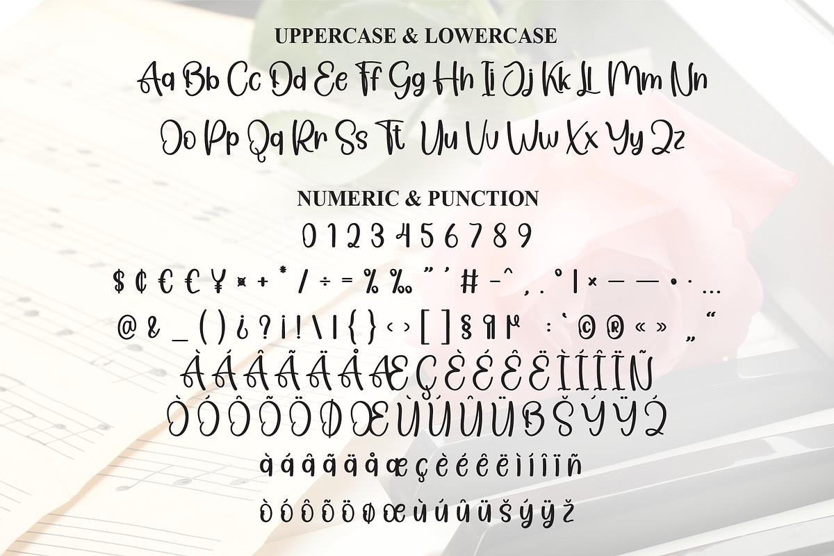 Music Romantic | Script Font, a Script Font by Scratchones (Photo 7 of 8)